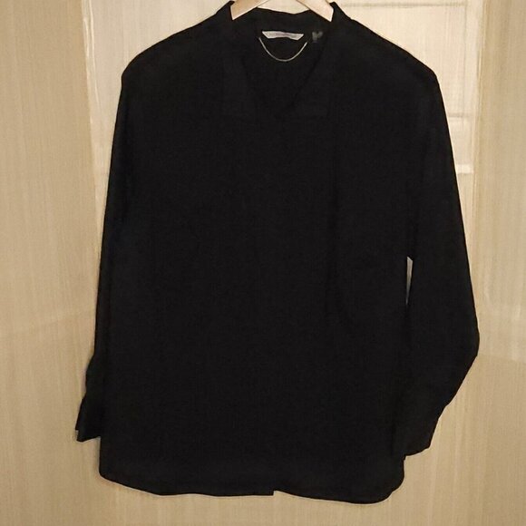 Soft Surroundings Plus Black Button Front Shirt 2X - Picture 1 of 7